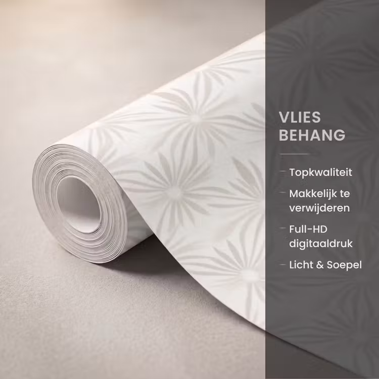 Behang - Patroon - Bloemen - Beige — 3