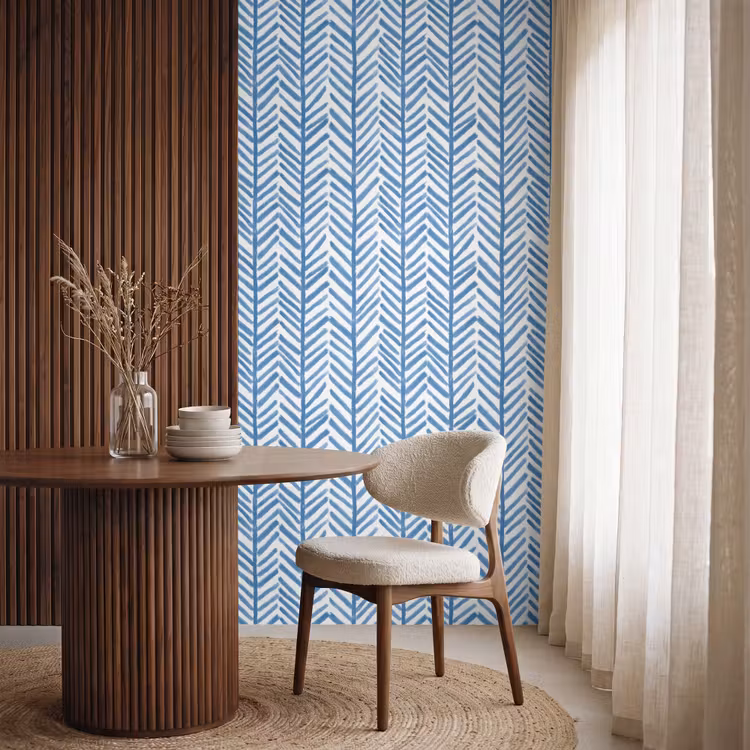Behang - Patroon - Streep - Blauw — 4