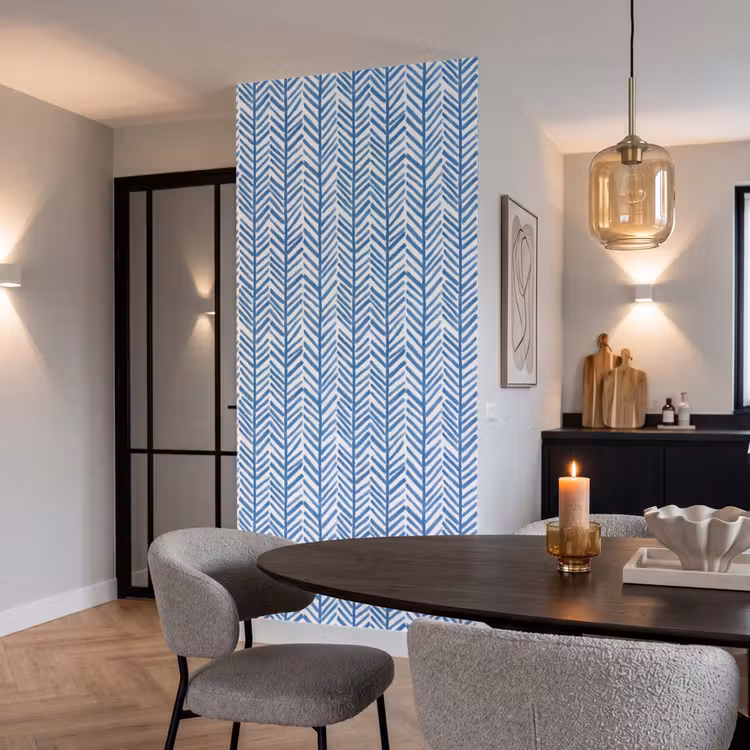 Behang - Patroon - Streep - Blauw — 5