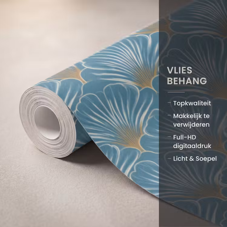 Behang - Symmetrisch - Patroon - Blauw — 3