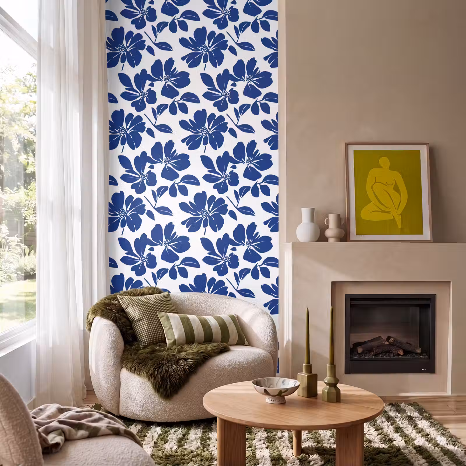 Behang - Floraal - Modern - Blauw — 1