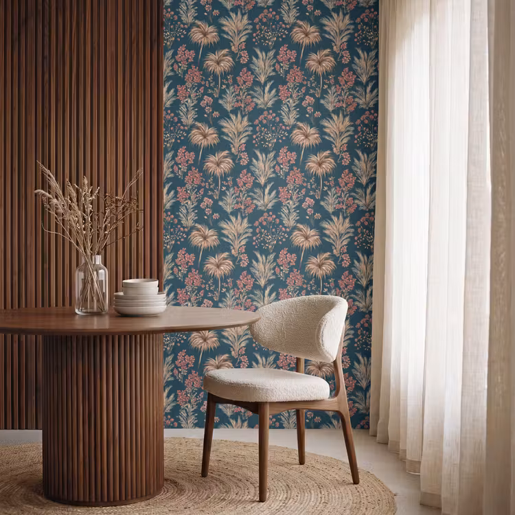 Behang - Botanisch - Patroon - Blauw — 4