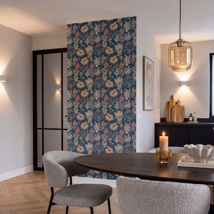 Behang - Botanisch - Patroon - Blauw — 5