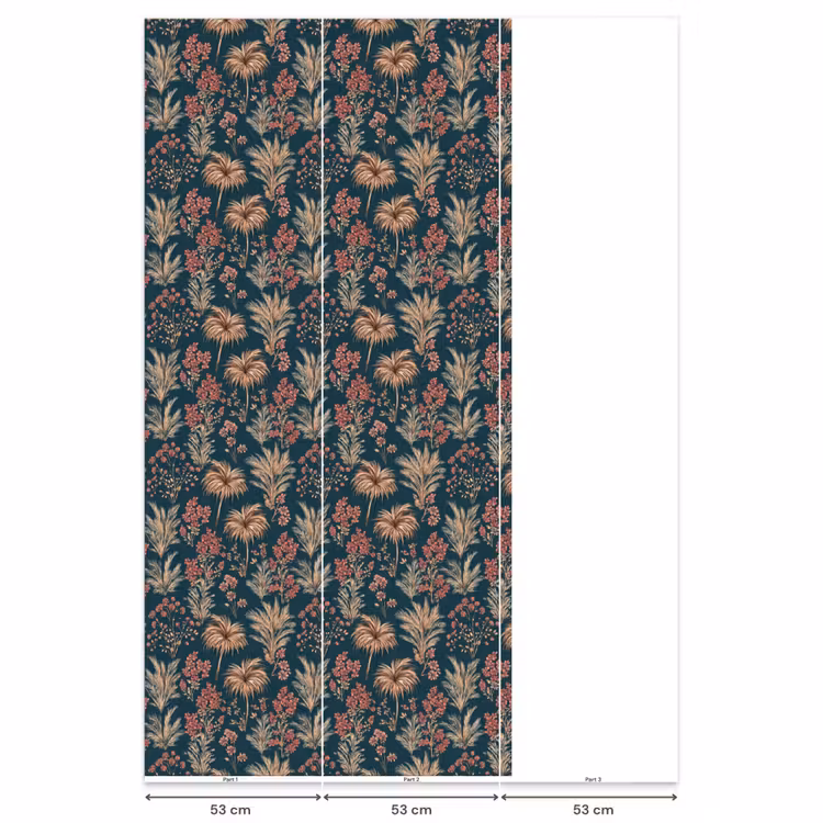 Behang - Botanisch - Patroon - Blauw — 6