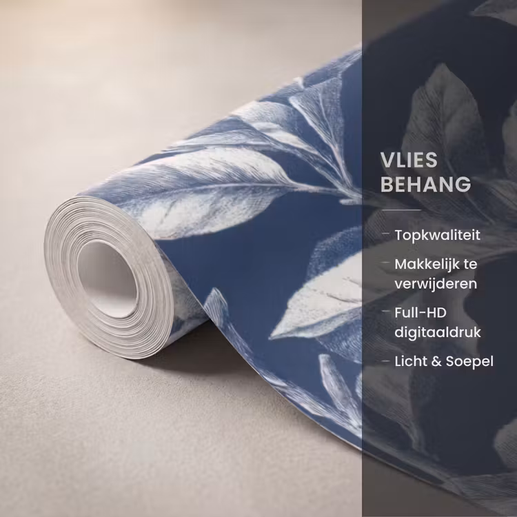 Behang - Botanisch - Patroon - Blauw — 3