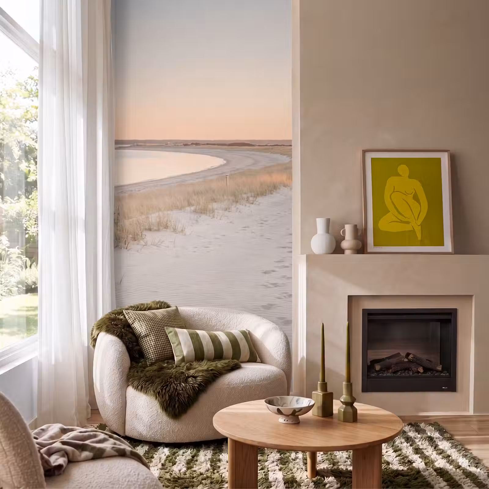Behang - Kustlijn - Horizon - Hek — 1