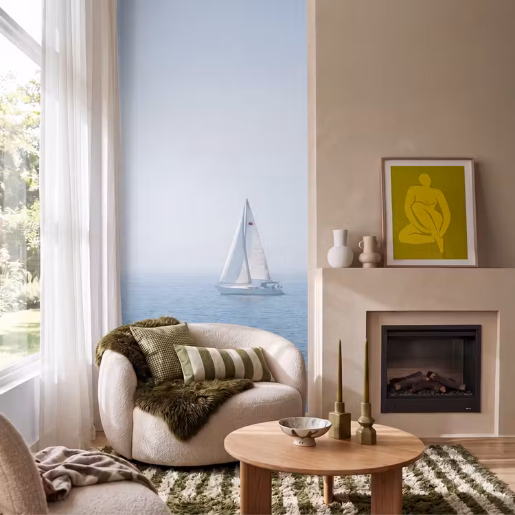 Behang - Horizon - Zeilboot - Zee — 1