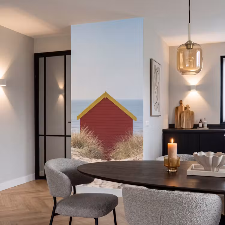 Behang - Strand - Huisjes - Kleurrijk - Duinen — 5