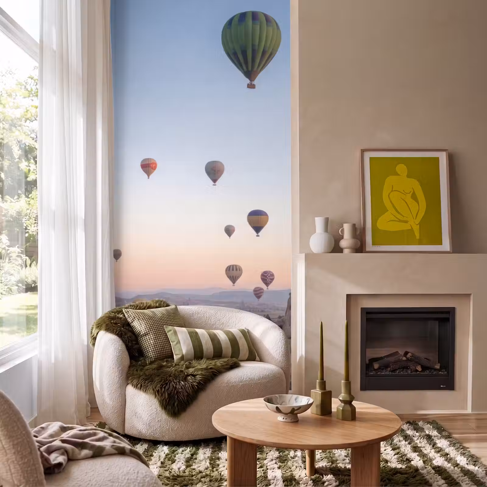 Behang - Luchtballonnen - Rotsen - Zonsopgang — 1
