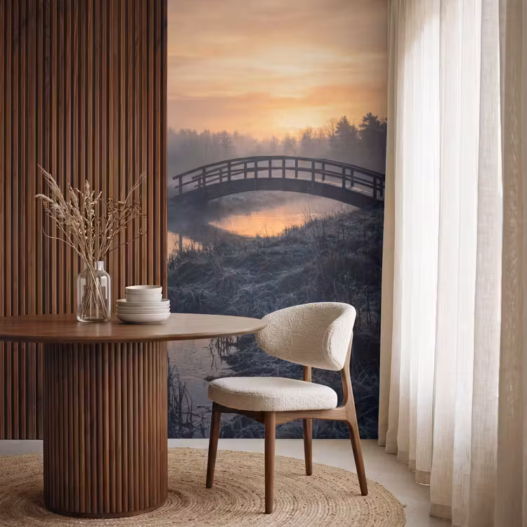 Behang - Brug - Mist - Bomen - Water — 4