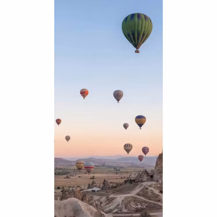 Behang - Luchtballonnen - Rotsen - Zonsopgang — 2