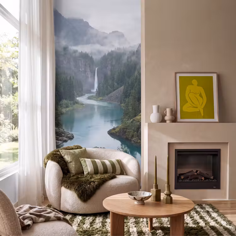 Behang - Waterval - Bomen - Bergen — 1