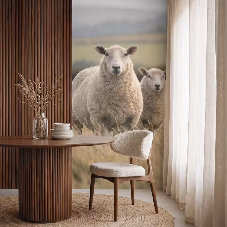 Behang - Schapen - Weidenlandschap - Heuvels — 4