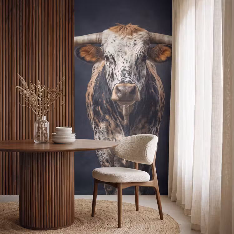 Behang - Stier - Kleurrijk - Hoorns — 4
