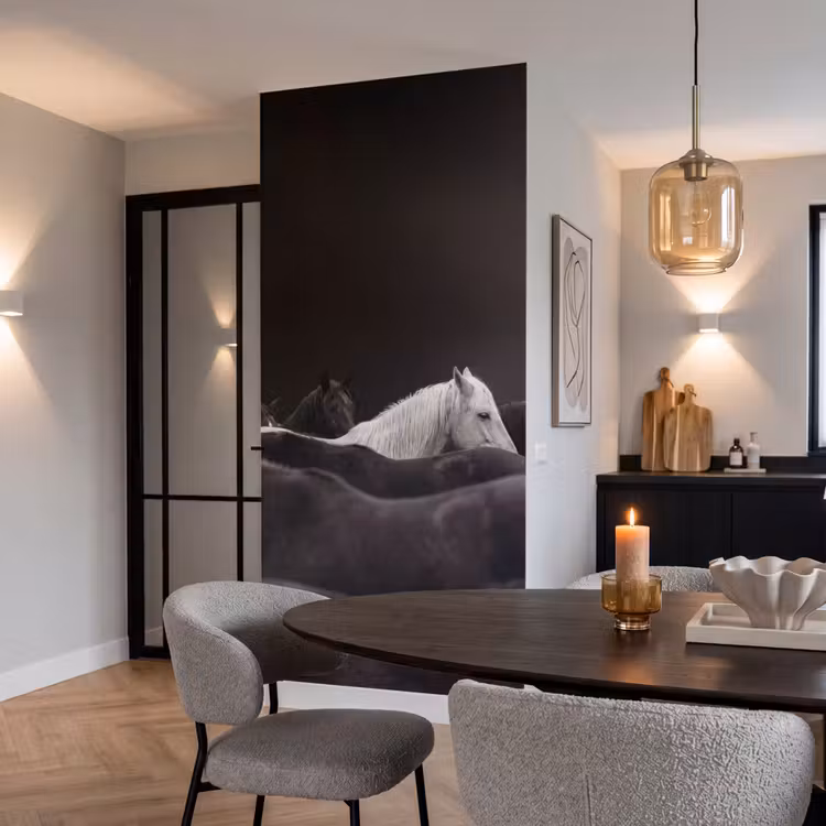 Behang - Paarden - Zwart - Wit - Kudde — 5