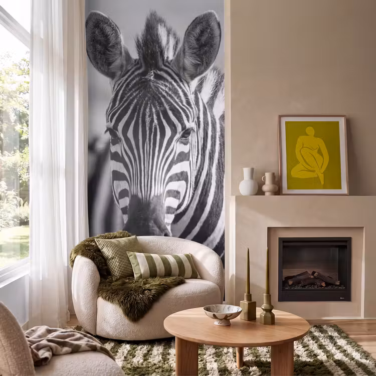 Behang - Zebra's - Zwart - Wit — 1