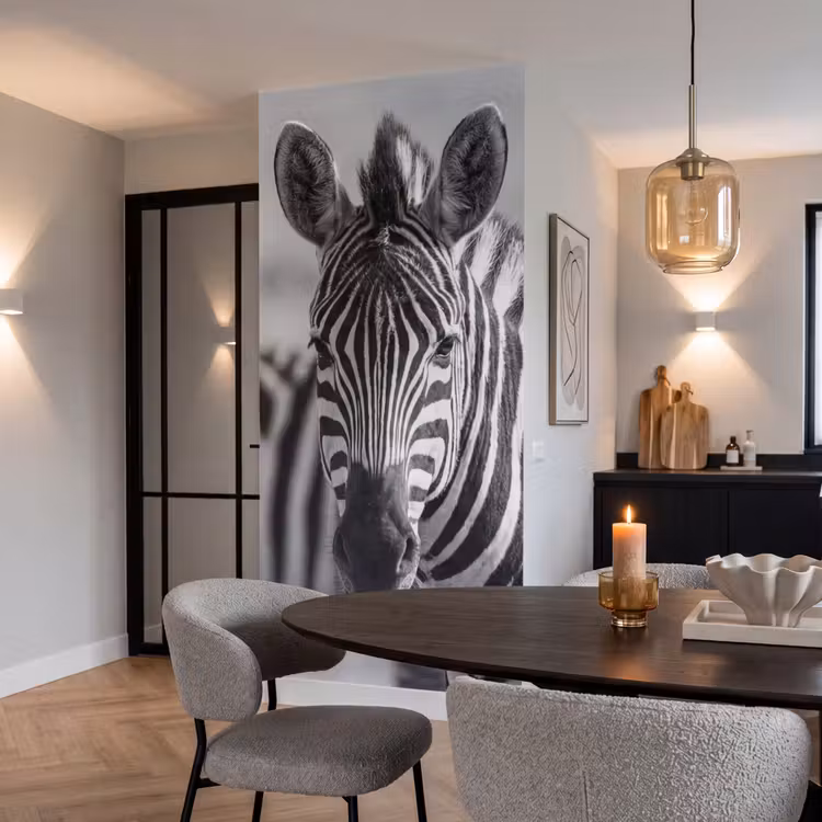 Behang - Zebra's - Zwart - Wit — 5
