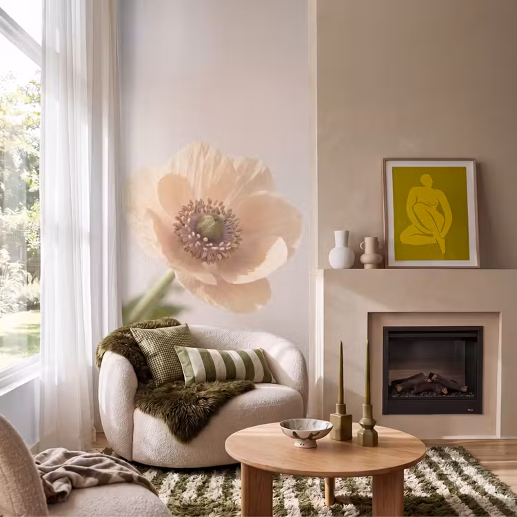 Behang - Bloem - Minimalistisch - Groen — 1