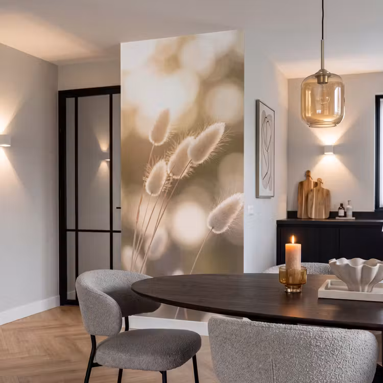 Behang - Hazestaartgras - Wit - Zonlicht — 5