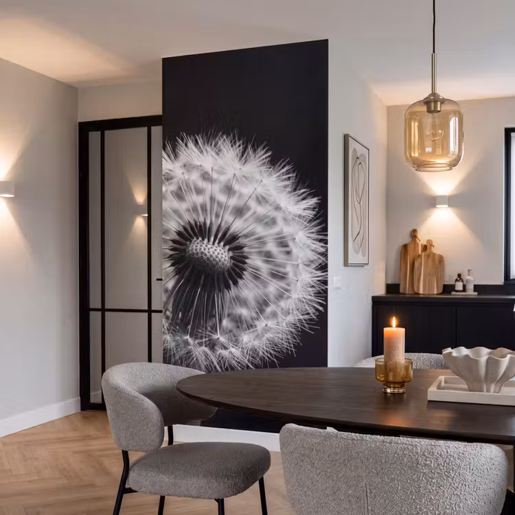 Behang - Paardenbloem - Zwart - Wit — 5