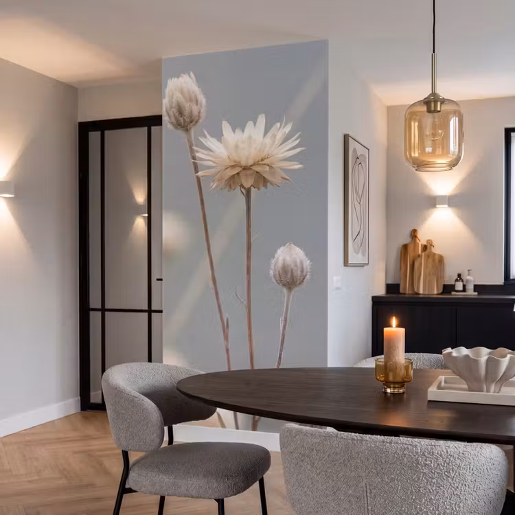 Behang - Strobloemen - Wit - Daglicht — 5