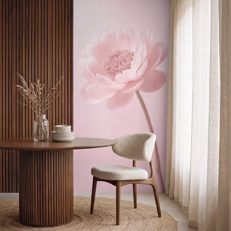 Behang - Bloem - Pioenroos - Roze — 4