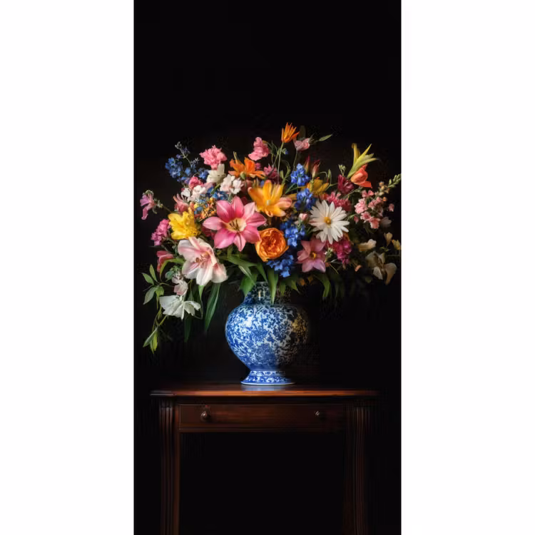 Behang - Kleur - Vaas - Bloemen - Boeket — 2