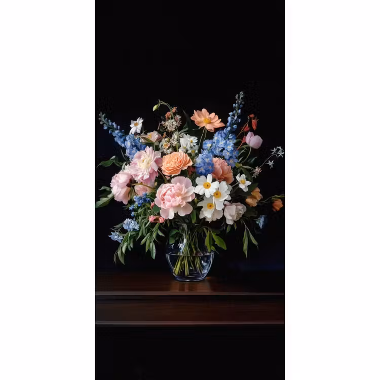 Behang - Pastel - Bloemen - Glazen - Vaas — 2