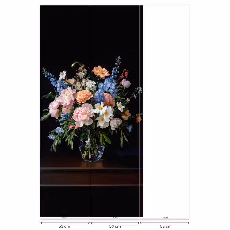 Behang - Pastel - Bloemen - Glazen - Vaas — 6