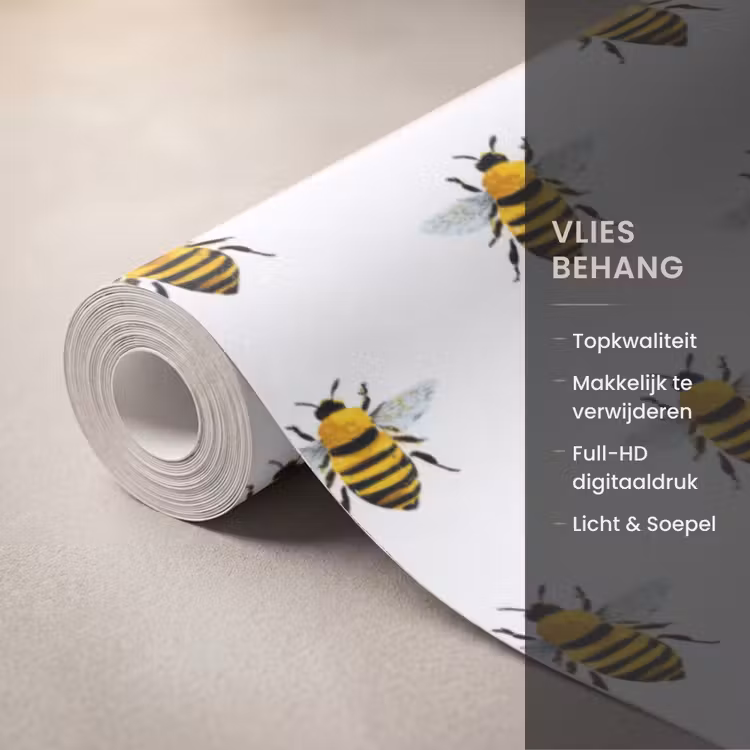 Behang - Bijen - Tijdloos - Wit — 3