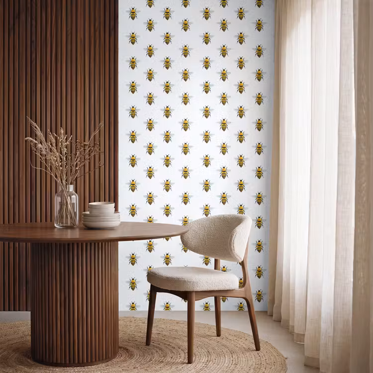 Behang - Bijen - Tijdloos - Wit — 4