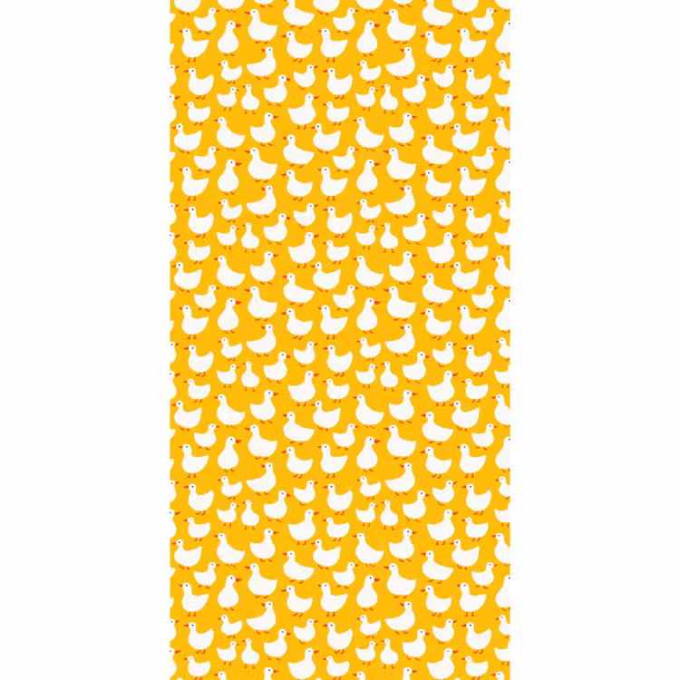 Behang - Eendjes - Patroon - Geel — 2