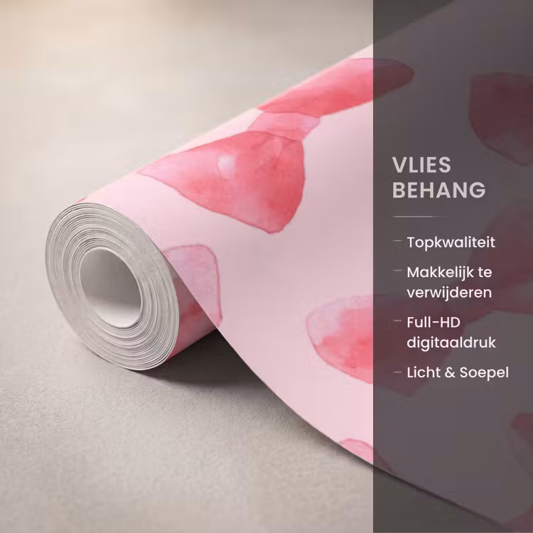 Behang - Strikken - Aquarel - Roze — 3