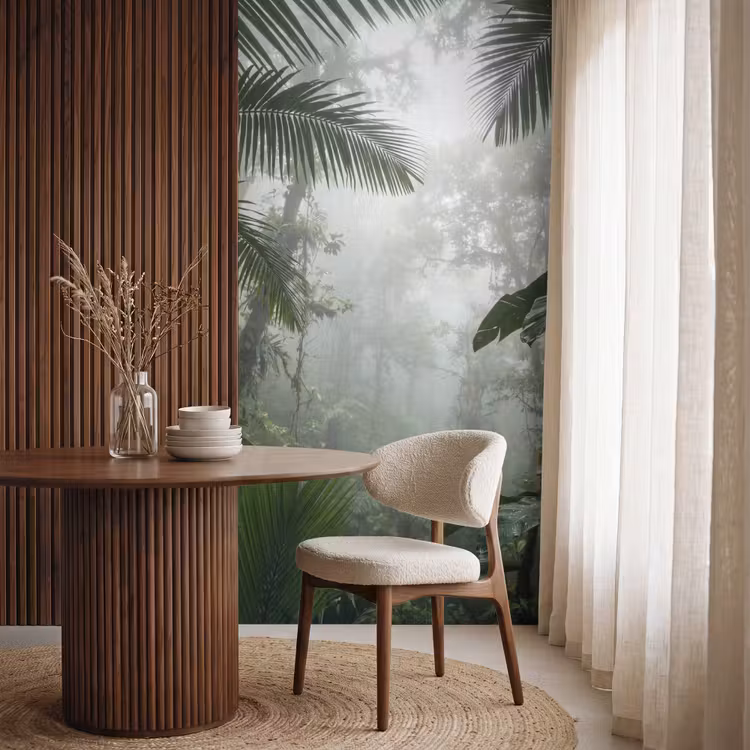 Behang - Natuur - Jungle - Mist - Groen - Bladeren — 4