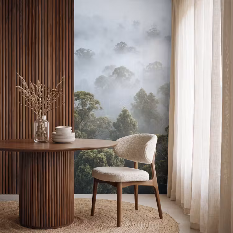 Behang - Natuur - Mist - Bos - Ochtend - Goud — 4
