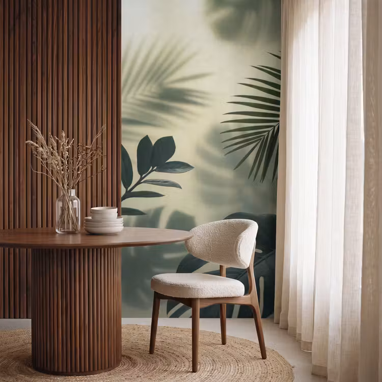 Behang - Planten - Bladeren - Schaduwen - Groen - Modern — 4