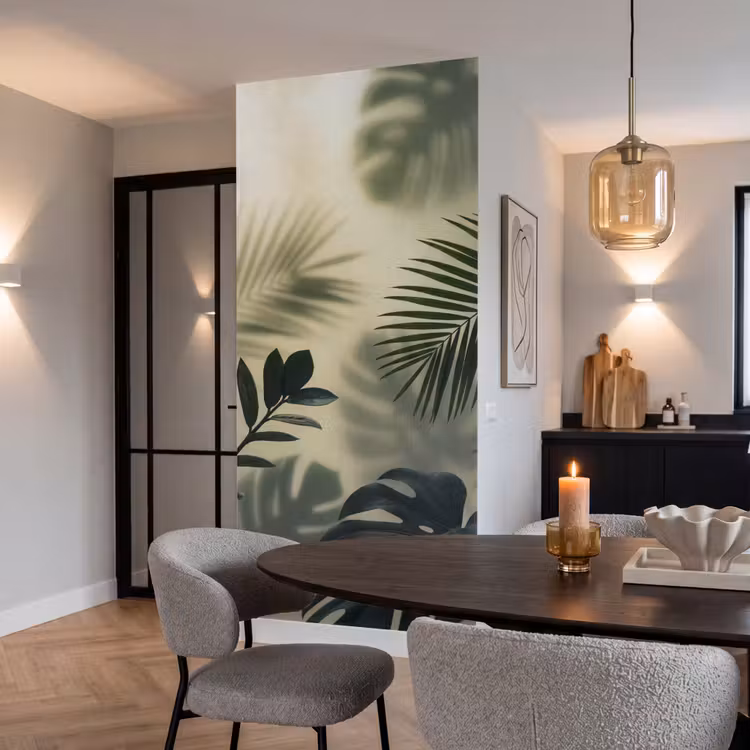 Behang - Planten - Bladeren - Schaduwen - Groen - Modern — 5