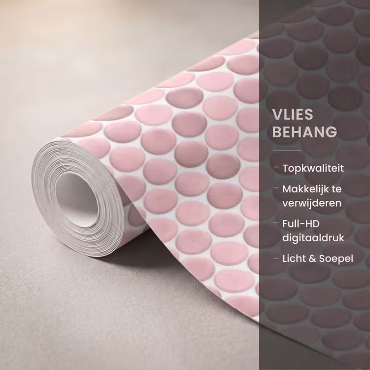 Behang - Penny - Mozaïek - Lichtroze — 3