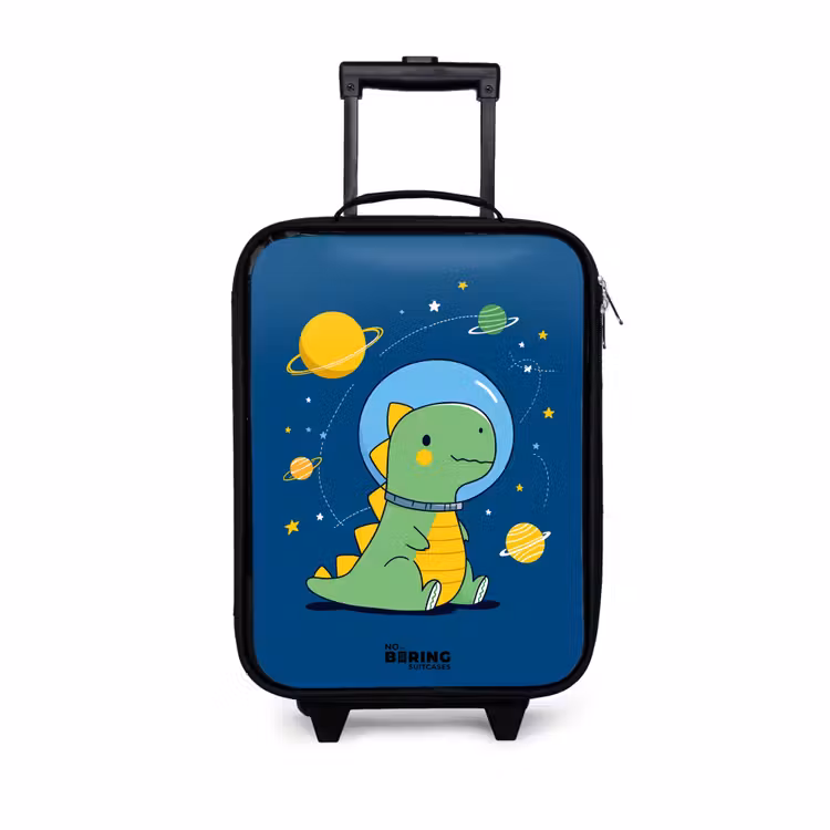 Kinderkoffer - Zwart - Dino - Planeet - Ster - Blauw — 1
