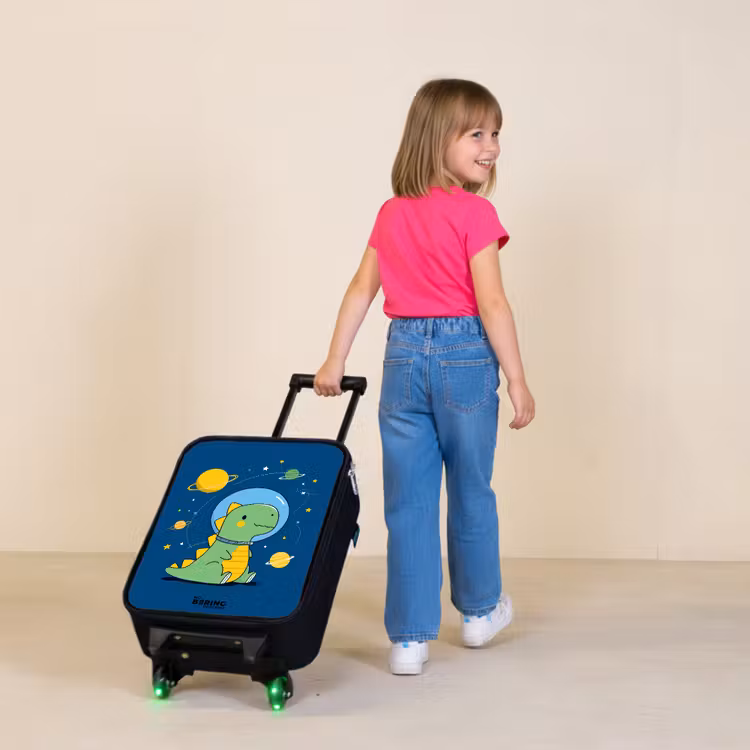 Kinderkoffer - Zwart - Dino - Planeet - Ster - Blauw — 2