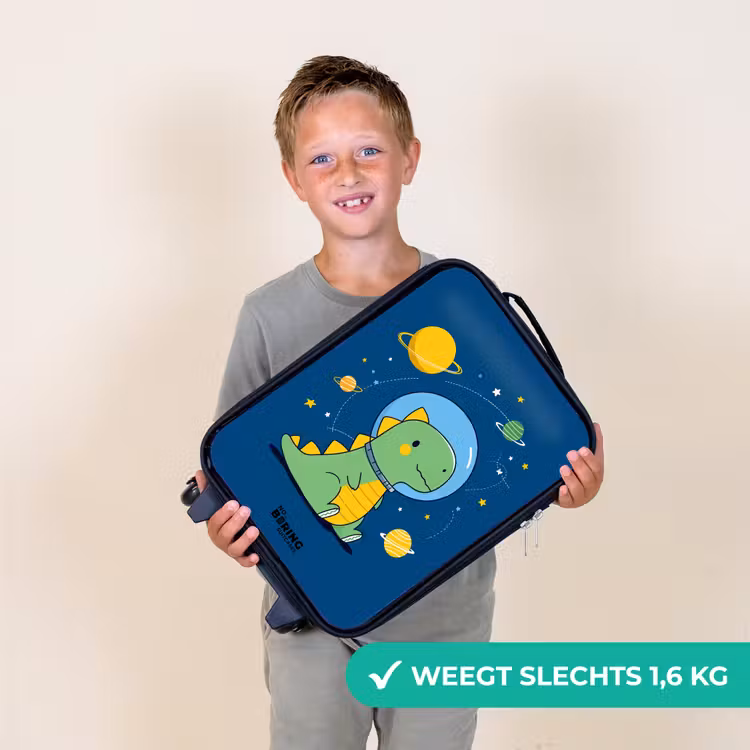 Kinderkoffer - Zwart - Dino - Planeet - Ster - Blauw — 3