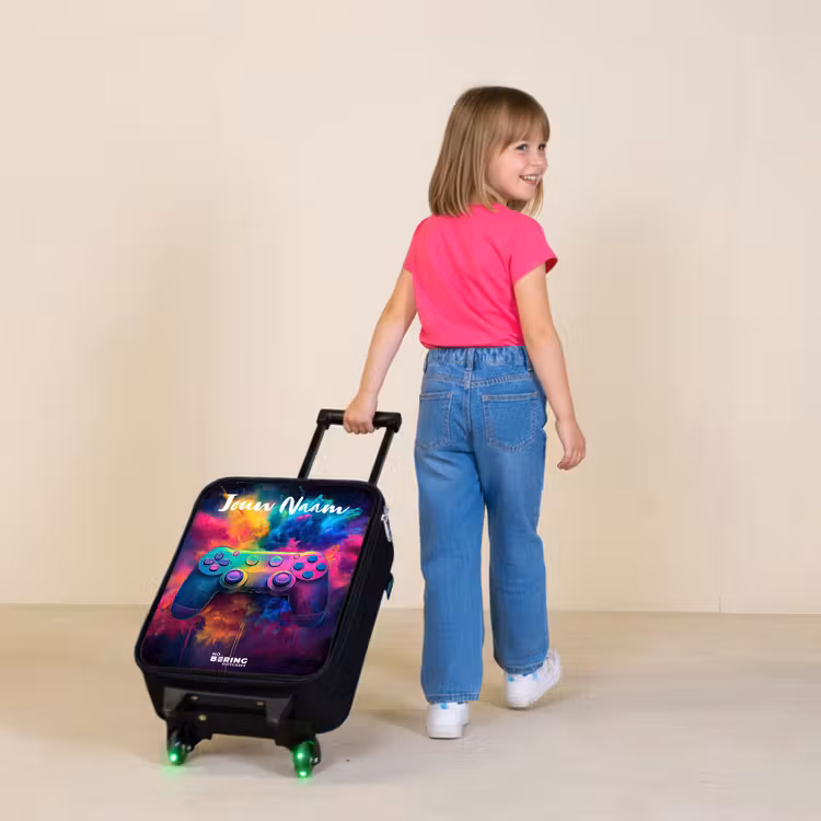 Kinderkoffer met naam - Game - Controller - Kleurrijk - Explosie — 2