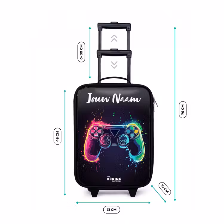 Kinderkoffer met naam - Neon - Controller - Verfspatten - Game — 7