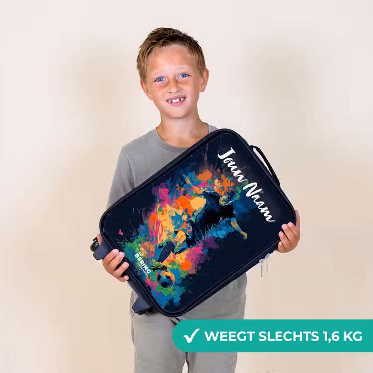 Kinderkoffer met naam - Neon - Voetballer - Kleurrijk — 3