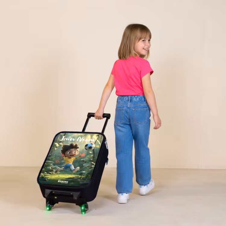 Kinderkoffer met naam - Jongen - Voetbal - Bos - Bomen — 2