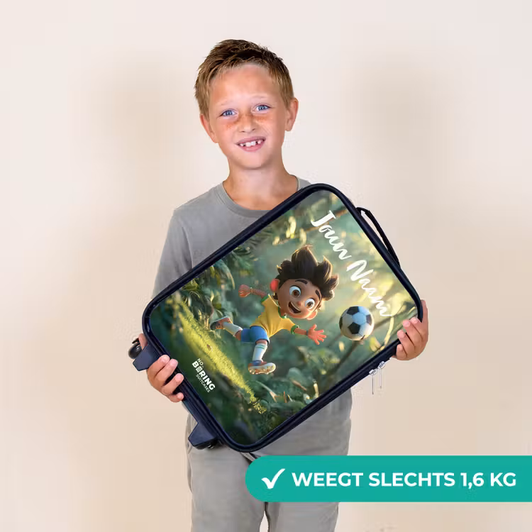 Kinderkoffer met naam - Jongen - Voetbal - Bos - Bomen — 3