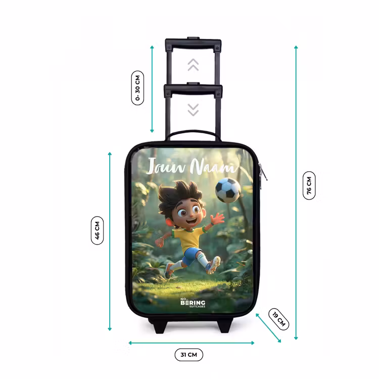Kinderkoffer met naam - Jongen - Voetbal - Bos - Bomen — 7