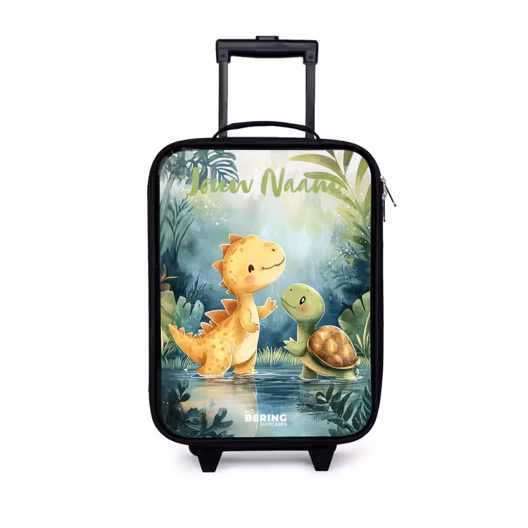 Kinderkoffer met naam - Dino - Schildpad - Jungle — 1