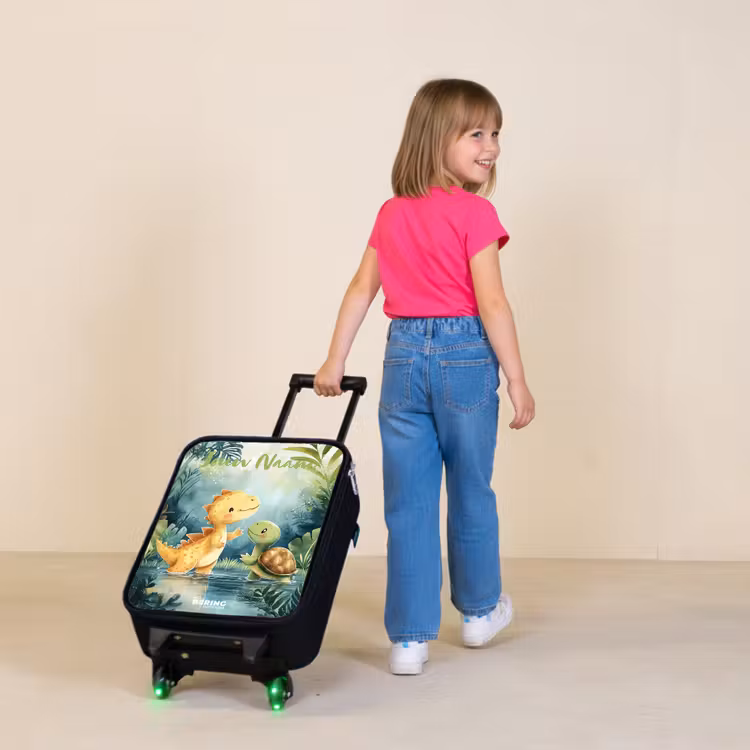 Kinderkoffer met naam - Dino - Schildpad - Jungle — 2