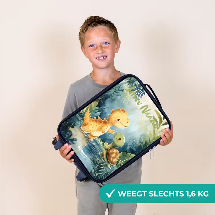 Kinderkoffer met naam - Dino - Schildpad - Jungle — 3
